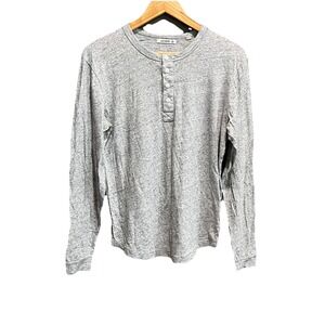 Buck Mason Gray Men's Long Sleeve Henley T-Shirt Size XS